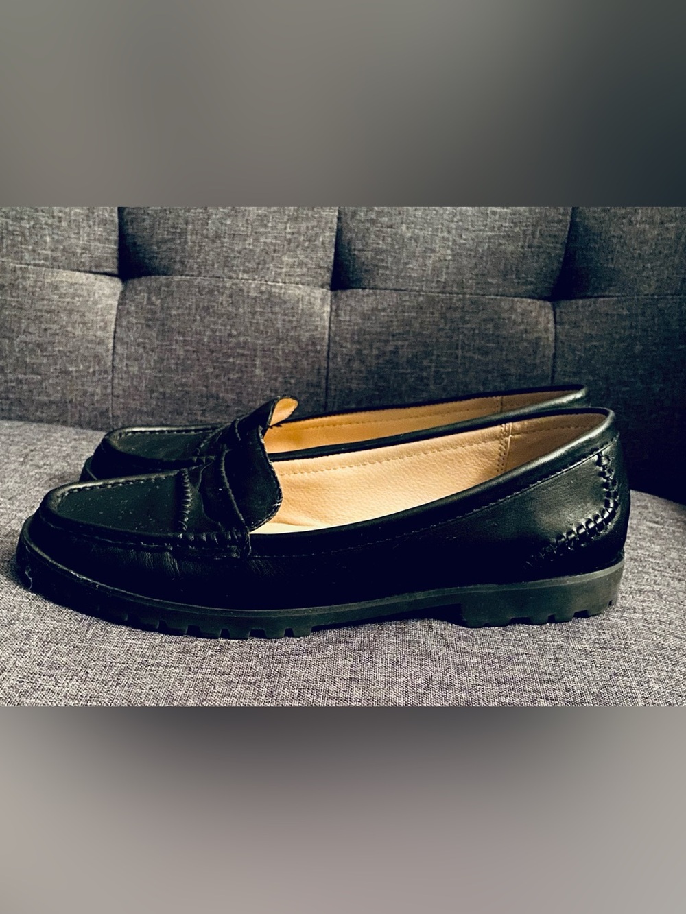 Jack Rogers Black Leather Tabby Loafers